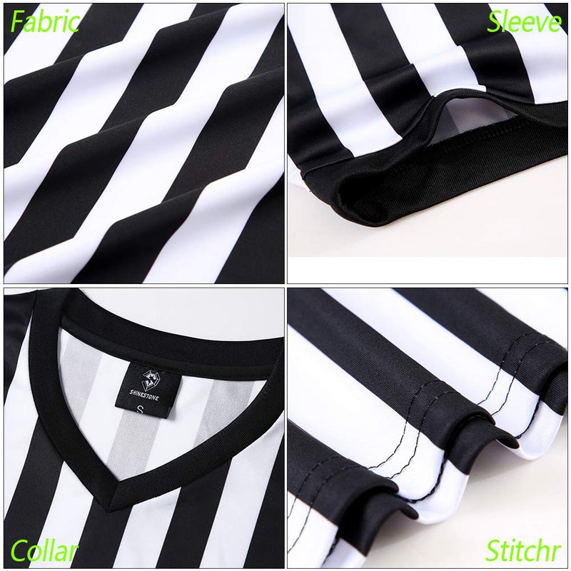 Shinestone Referee Shirt, Referee Costume Shirt for Womens and Mens, V Neck Referee Umpire Shirt Jersey for Football, Soccer and Sports for Christmas (XXX-Large) - Image 5